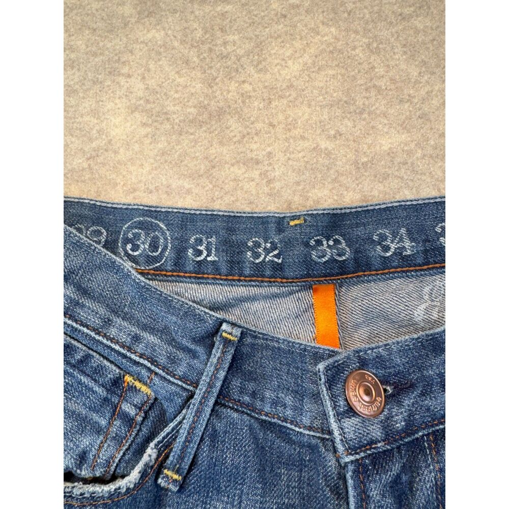 Earnest Sewn Jeans Size 30 Dark Wash Bootcut Zip Fly Copper Rivets